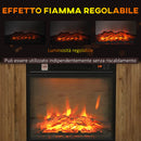 Camino Elettrico da Pavimento 1800W Effetto Fiamma 3D 81,5x30x76,2 cm Marrone 