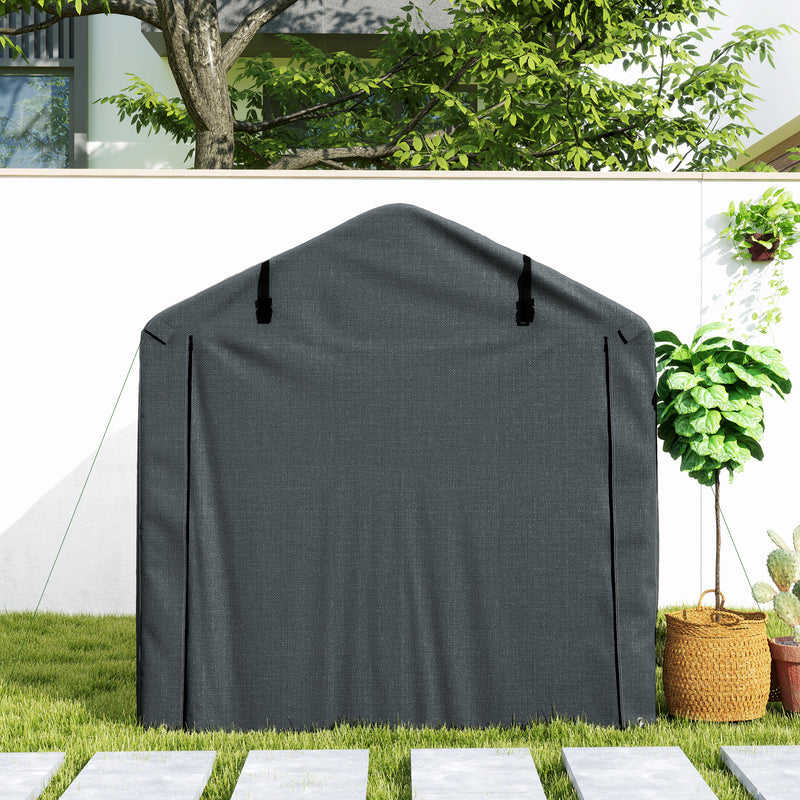 Tenda Garage con Ingresso Avvolgibile 220x157x165 cm con Corde e Picchetti in Metallo Zincato e P Grigio Scuro  
