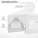 Gazebo Pieghevole 3x3m in Acciaio e tessuto Oxford Bianco