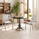 Set 2 Sedie da Giardino Impilabili 56x58x89 cm in Acciaio e Textilene Grigio Chiaro  