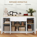 Credenza con 1 Cassetto e 3 Armadietti 140x40x75 cm Bianco   