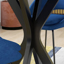 Tavolo da Pranzo Moderno Rotondo per 4 Persone Ø100x75 cm in Acciaio e MDF Nero