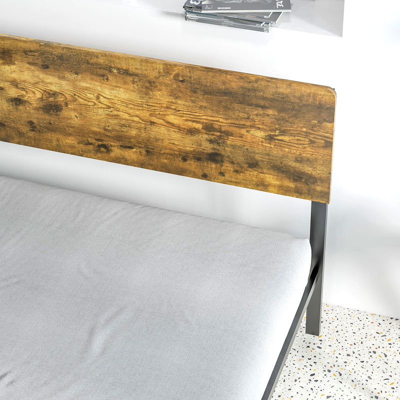 Struttura Letto Matrimoniale 149x207x104 cm in Truciolato con Testiera e Pediera Marrone