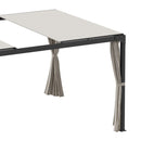 Pergola da Giardino 3x3m con Tende in Alluminio e Acciaio Beige