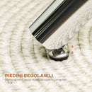 Tavolino Ø80x74 cm con Piano in vetro Gambe in Acciaio