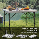 Tavolo da Campeggio 86x86x74 cm Pieghevole con 2 Altezze Regolabili in HDPE e Metallo Bianco   