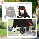 Passeggino per Cani Taglia Media e Grande 112x65x100 cm Pieghevole con Ingressi a Cerniera Rosso e Nero  