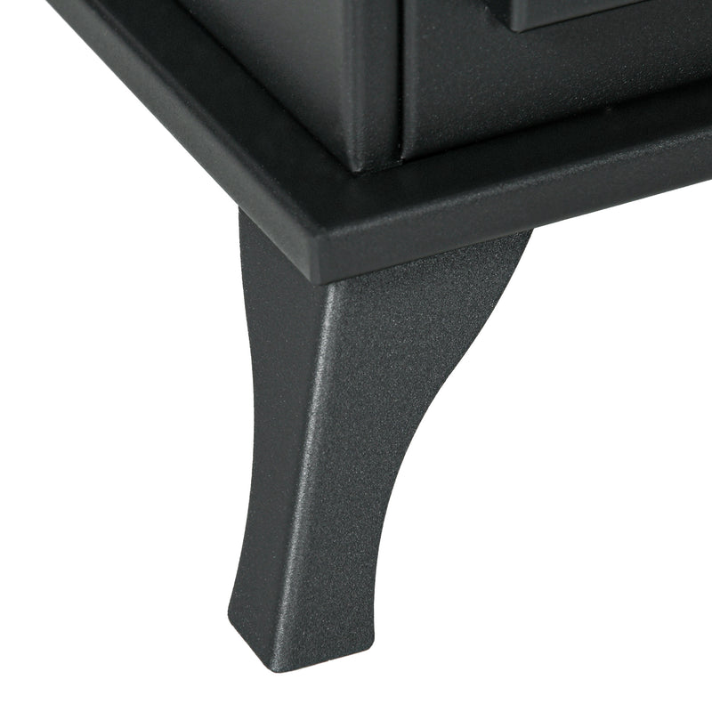 Camino a Bioetanolo da Pavimento Stile Classico 45x28x54 cm Bruciatore da 1,2L in Acciaio Nero