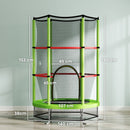 Tappeto Elastico per Bambini 3-6 Anni Ø140x190 cm con Rete di Protezione Verde e Nero   