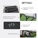 Lettino Prendisole da Giardino Pieghevole 58x189x32,5 cm con Cuscino e Tasca Laterale Grigio Chiaro   