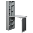 Libreria con Scrivania a Scomparsa Salvaspazio 98x51x153 cm in MDF Grigio 