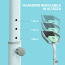 Stepper Monitor LCD con Manubrio e Gradino Regolabile 48x38x108-118 cm Verde 