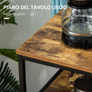 Carrello da Cucina con Ripiano Aperto 90x40x90 cm in Truciolato e Acciaio Marrone