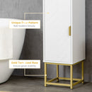 Mobile Colonna Bagno 30x30x170,7 cm in MDF e Acciaio Bianco e Oro