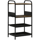 Mobile Cucina 4 Ripiani 60x40x112 cm in MDF e Acciaio Marrone