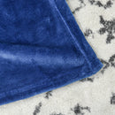 Coperta Reversibile 203x152x0,5 cm in Flanella 330 GSM Blu Scuro