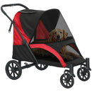 Passeggino per Cani Taglia Grande 124x67x100 cm Pieghevole con Finestre a Rete Nero  