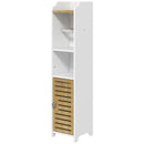 Mobiletto Bagno con Ripiani 1 Anta 18x20x90 cm in Truciolato Bianco