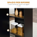 Tavolo Pieghevole Salvaspazio per 4-6 Persone con Ruote 75x140x74 cm in Legno Nero