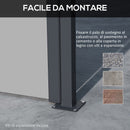 Tenda Laterale Retrattile 400x180 cm con Maniglia in Metallo Alluminio e Poliestere Grigio Chiaro    