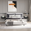 Set 2 Comodini Sospesi 40x30x19,5 cm in Truciolato Nero