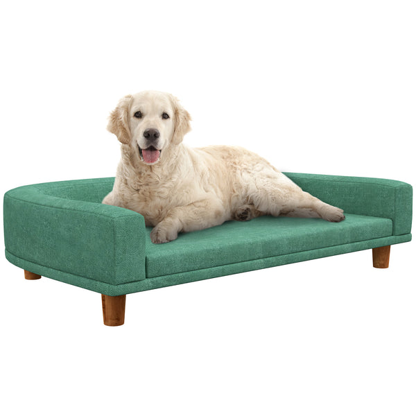 sconto Divano per Cani Taglia Grande 98x67x25 cm con Cuscino Sfoderabile Verde Chiaro