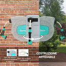 Avvolgitubo Automatico a Parete e Portatile Lunghezza 25+2 m con Sistema di Blocco e 7 Getti Grigio    