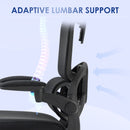 Sedia Direzionale da Ufficio 62x58x120-133 cm con Inclinazione e Supporto Lombare Nera