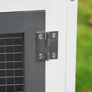 Conigliera per Interno e Esterno a 2 Piani  100x47x91 cm con Tetto in Bitume in Legno di Abete Grigia