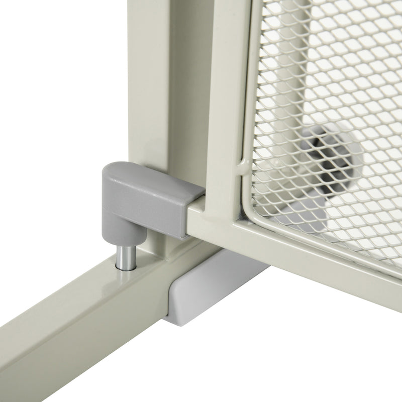 Cancelletto di Sicurezza per Cani Estensibile con Chiusura Automatica 75-103x76 cm Grigio 
