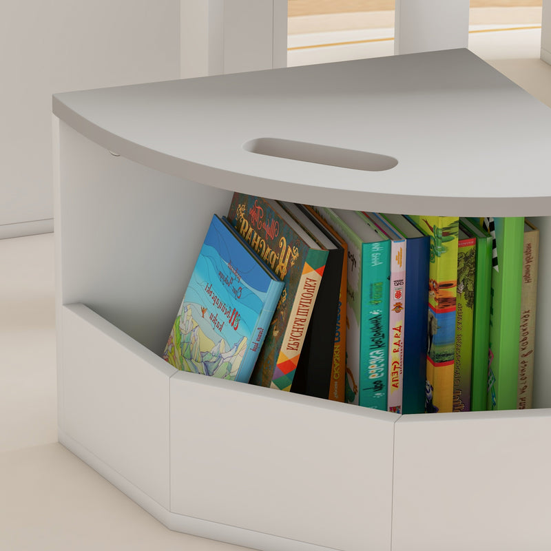 Set Tavolo con 4 Sgabelli Salvaspazio con Vano Contenitore in Legno Grigio 