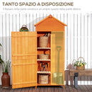 Casetta Box da Giardino 84x52x188 cm Porta Attrezzi in Legno di Abete
