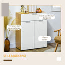 Mobile 2 Ante 1 Cassetto 70x35x92 cm in Truciolato Bianco