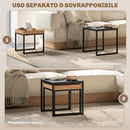 Set 2 Tavolini con Gambe a U Impilabili in Legno e Acciaio   
