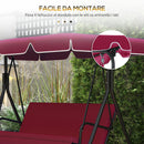 Tettuccio di Ricambio per Dondolo 192x144 cm in Poliestere Rosso