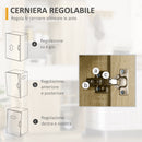 Credenza Moderna 89x39,6x180 cm in Legno Naturale e Bianco