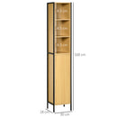 Mobile da Bagno a 3 Livelli con Torre per Asciugamani 30x28x168 cm in Truciolato e Acciaio Nero