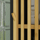 Mobiletto Bagno a Doghe con 2 Ripiani Aperti e 2 Armadietti 32x30x172 cm in MDF e Bambù Nero e Color Legno