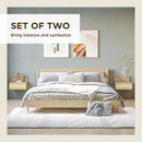 Set 2 Comodini Sospesi 43x36,5x30,5 cm in Truciolato Naturale