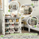 Scaffale Portagiochi a 4 Livelli con 9 Contenitori 77x42x94 cm in HDPE Bianco Crema  