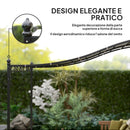 Gazebo Pergola Addossata Ricurva 248x298x200-250 cm con 16 Fori di Drenaggio Bianco Crema   