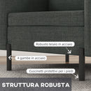 Poltroncina Moderna 73x73x80 cm in Tessuto Effetto Lino Grigio