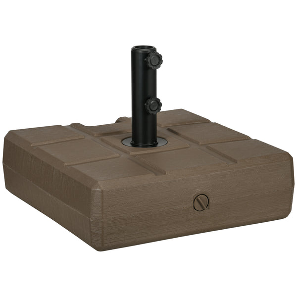 Base per Ombrellone 49x49x36,5 cm Riempibile con Maniglia in HDPE e Acciaio Marrone acquista