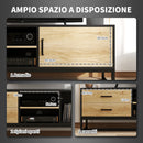 Mobile TV Max 60"" con Armadietto Cassetti e Ripiani 140x35x45 cm Legno Naturale  
