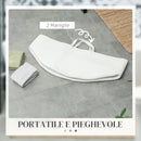 Cesto Portabiancheria Pieghevole con Manici 88L Ø56x35.5 cm in Cotone Naturale Bianco Crema 