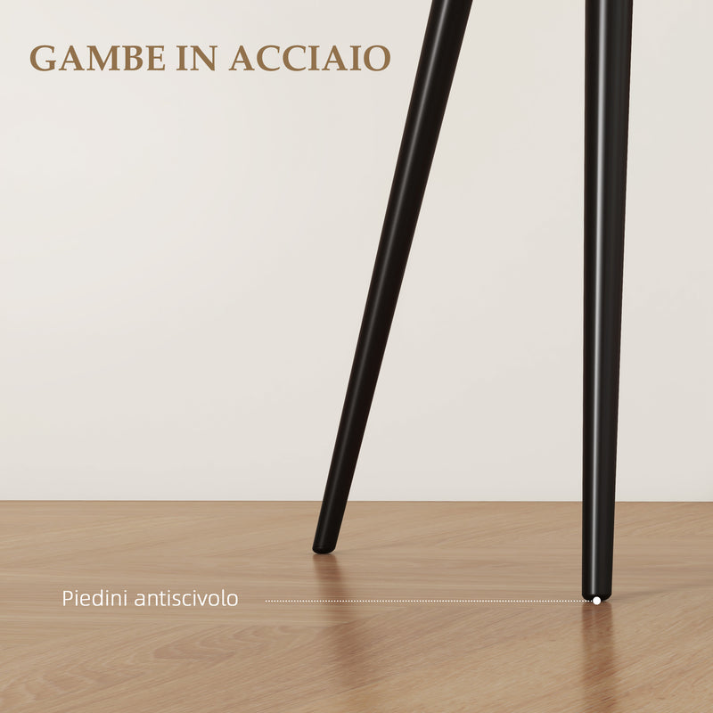 Set 2 Sedie Imbottite Stile Nordico 54x57x80 cm Tessuto Effetto Velluto Crema 