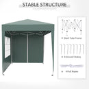 Gazebo Pieghevole 2x2m in Metallo e Poliestere Verde