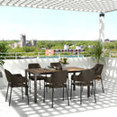 Tavolo da Giardino 160-240x90x74 cm per 6-8 Persone Piano Effetto Legno   