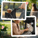 Passeggino per Cani Pieghevole 75x45x97 cm Peso Max 10 kg con Cestino e Portabicchiere Nero 