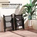 Set 4 Sedie da Giardino 56x69x106 cm Pieghevoli e Traspiranti in Acciaio e Poliestere Grigio  